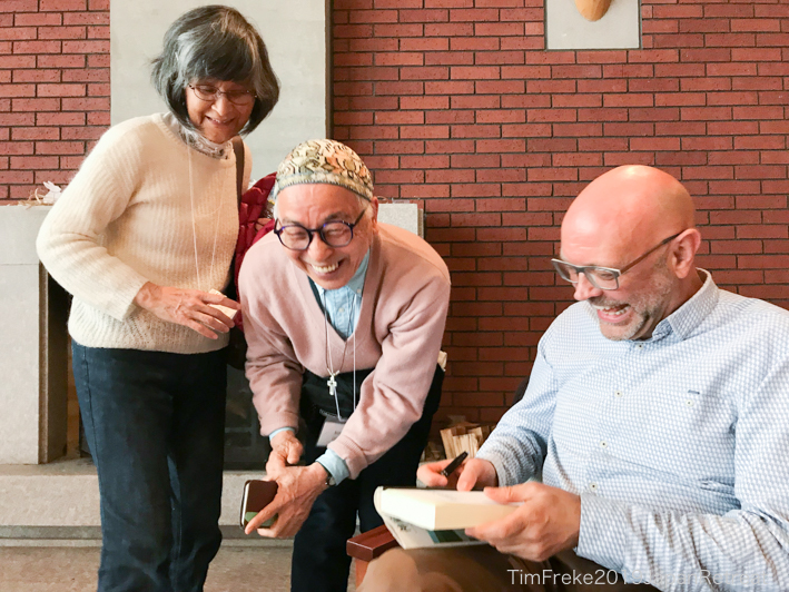 ティムと山川紘矢さんと山川亜希子さん